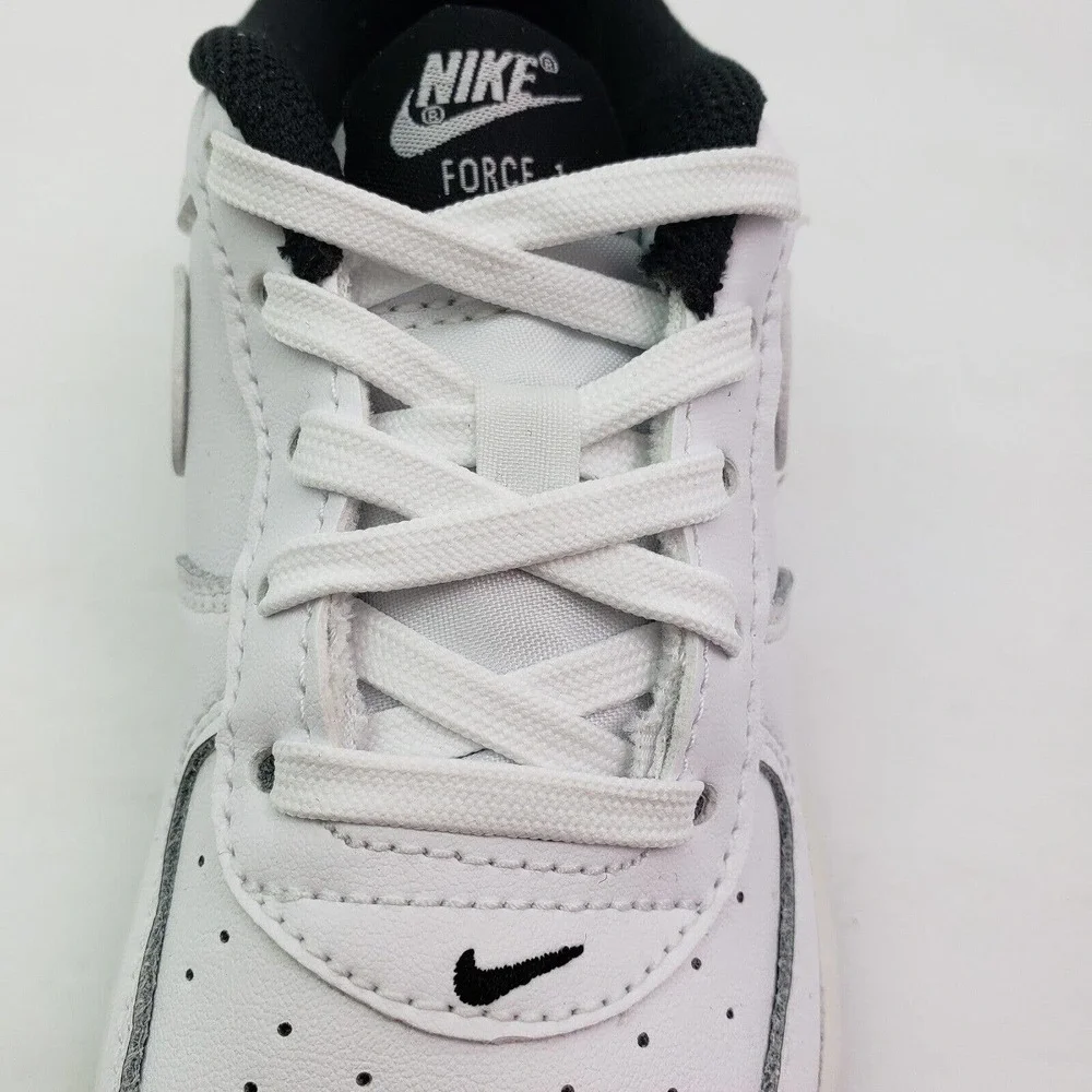 Nike Air Force 1 AF1 ESS Toddler Boys Size 8c White Black Low Sneaker Shoes